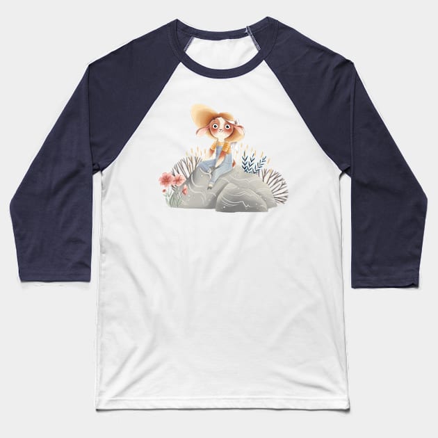 Cute goat Baseball T-Shirt by Lu Lapin